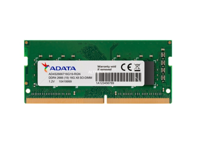 MEMORIA ADATA DDR4 SO-DIMM 16GB/2666 MHZ AD4S2666716G19-SGN 