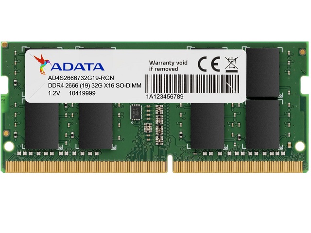 MEMORIA ADATA DDR4 SO-DIMM 8GB/2666 MHZ AD4S2666W8G19-SGN   