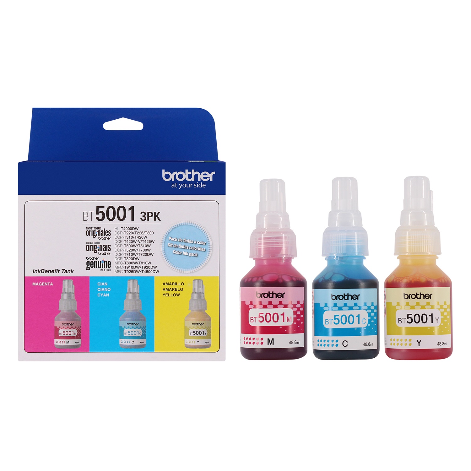 BOTELLA TINTA BROTHER PACK X 3 BT5001C/M/Y SISTEMA CONTINUO 