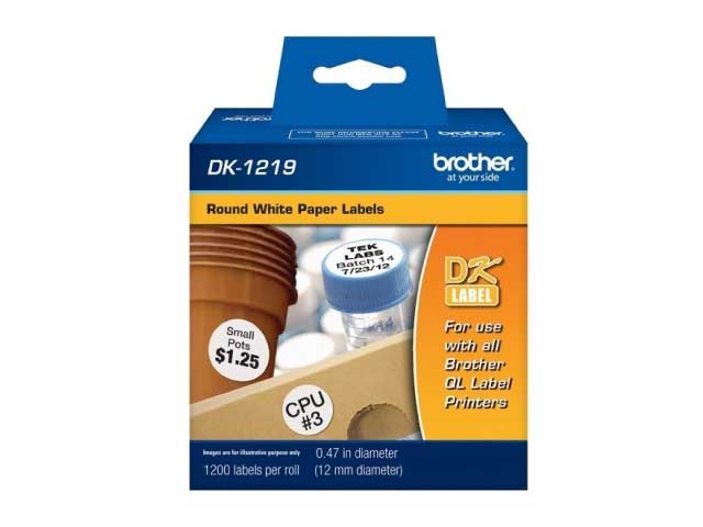 CINTA DK1219 BROTHER - 1200 ETIQUETAS REDONDAS 12mm          CINTA DK1219 BROTHER - 1200 ETIQUETAS REDONDAS 12mm