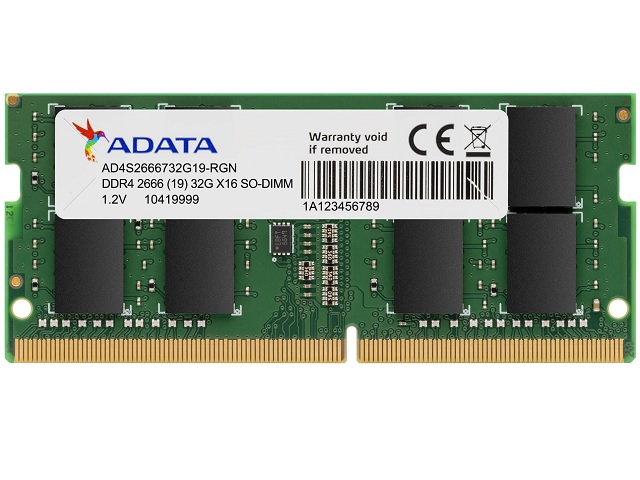 MEMORIA ADATA DDR4 SO-DIMM 16GB/2666 MHZ AD4S266616G19-SGN   MEMORIA ADATA DDR4 SO-DIMM 16GB/2666 MHZ AD4S266616G19-SGN